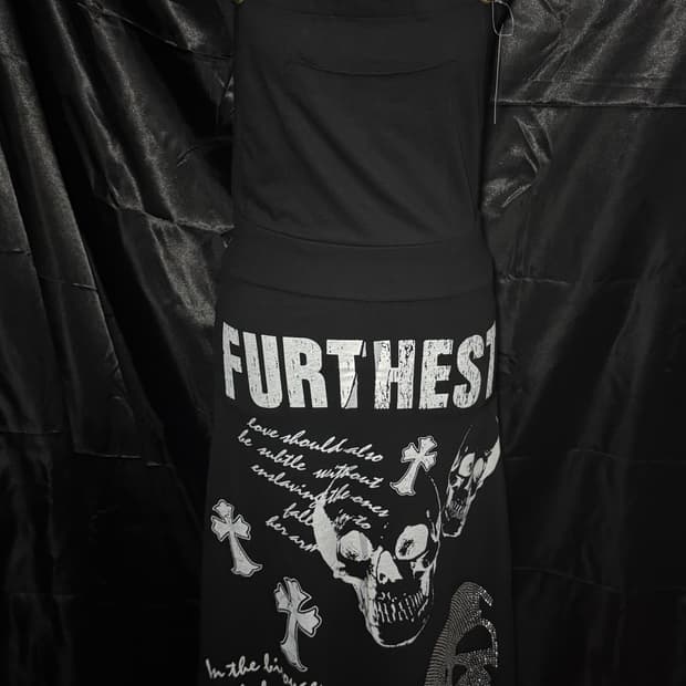 M.K.R 펑크 스컬 십자가 멜빵 원피스 데드스탁