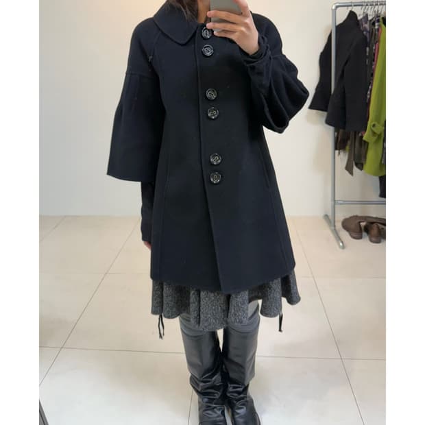 Manouqua 울 캐시미어 혼방 코트