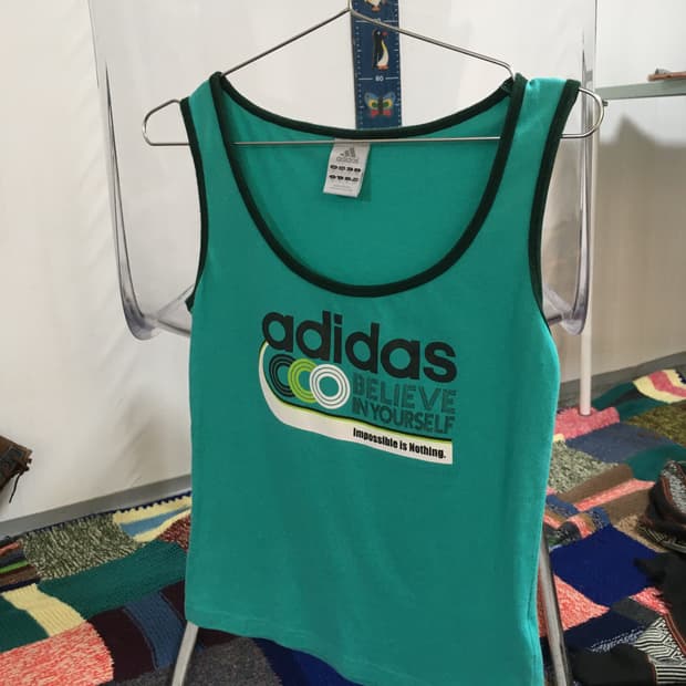 adidas Teal Tank Top with Black Trim & G