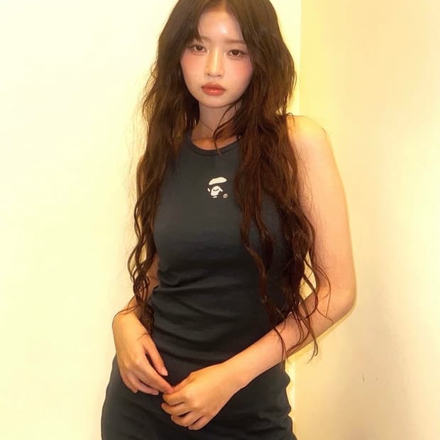베이프 탱크탑 원피스 네이비 m
