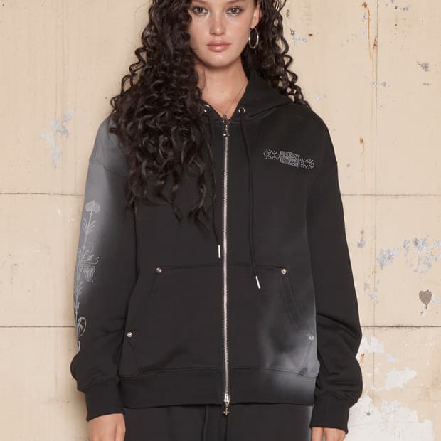 스모그 모티프 집업 후디