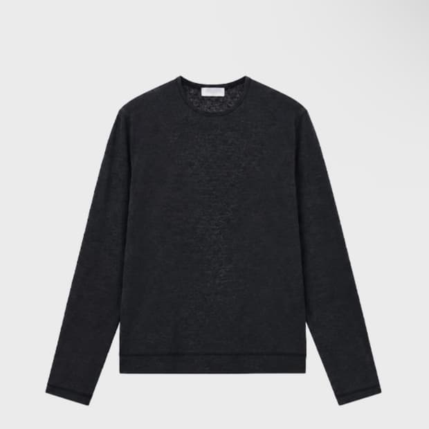 구매) Fin linen top black 46