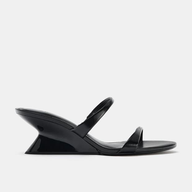 자라 웨지힐 Leather wedge mules