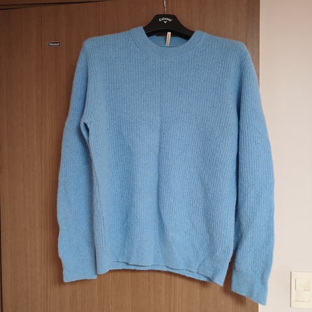 썬플라워하늘색 알파카 니트 L