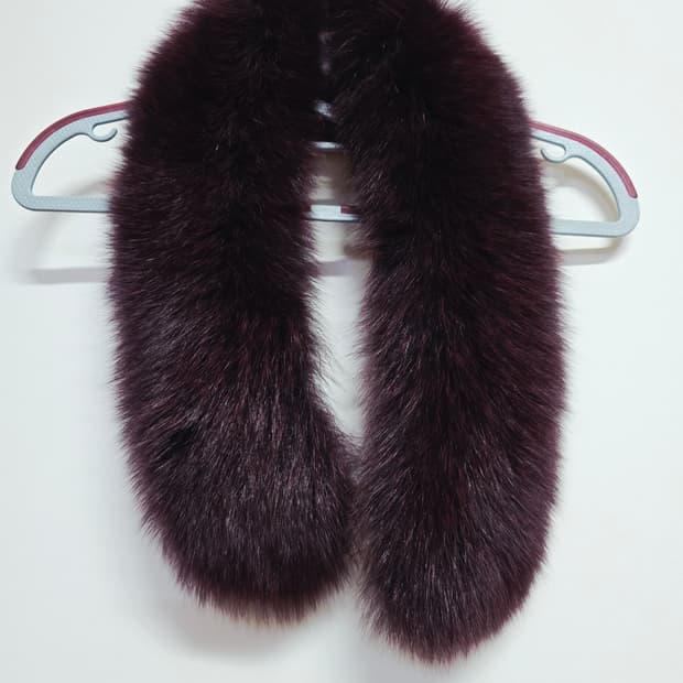 모르간 폭스 퍼 목도리 와인색