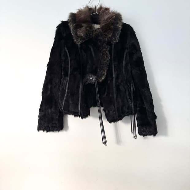 Feminine string short fur jacket 