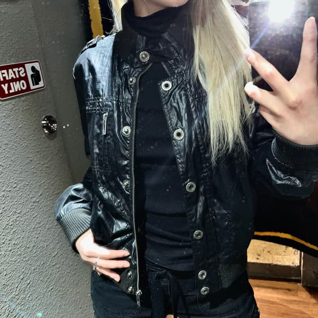 빈티지 나일론 스냅 자켓