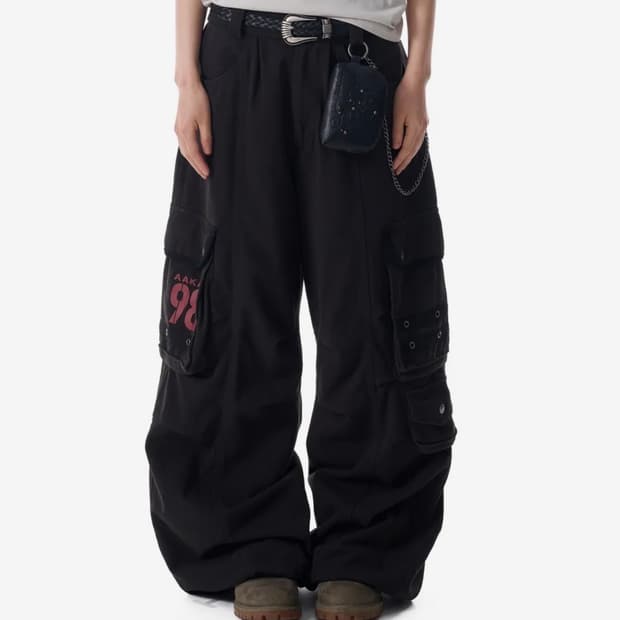 아캄 98 Knee Pin-Tuck Contrast 카고 팬츠