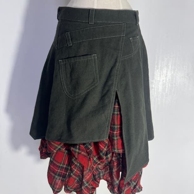 빈티지 비대칭 레이어드 스커트 아방가르드 y2k 꼼데가르송 준야와타나베