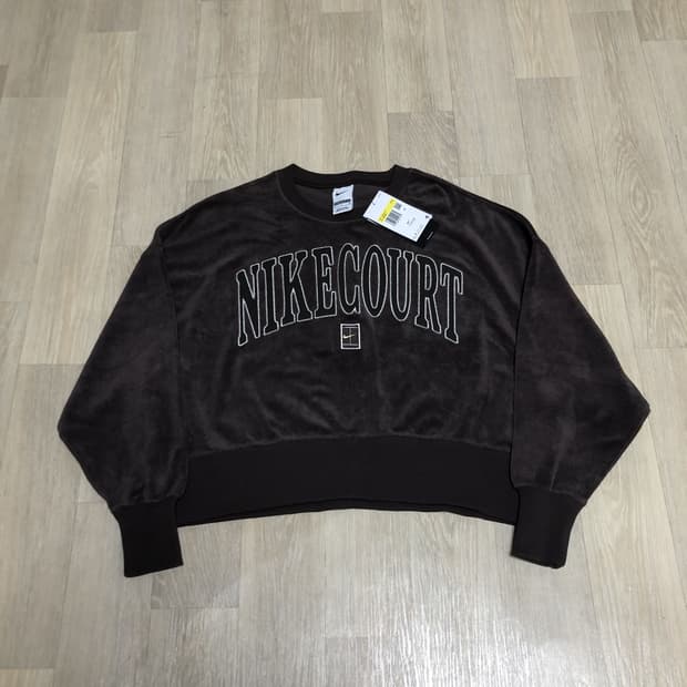 (우먼스 S) 새상품 나이키 NIKE 코트 헤리티지 오버 사이즈 크루넥 