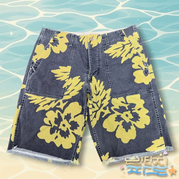 32 POLO 데님앤서플라이 플로럴 데님 쇼츠