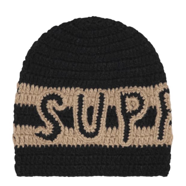 슈프림 크로쉐 로고 비니 블랙 새상품