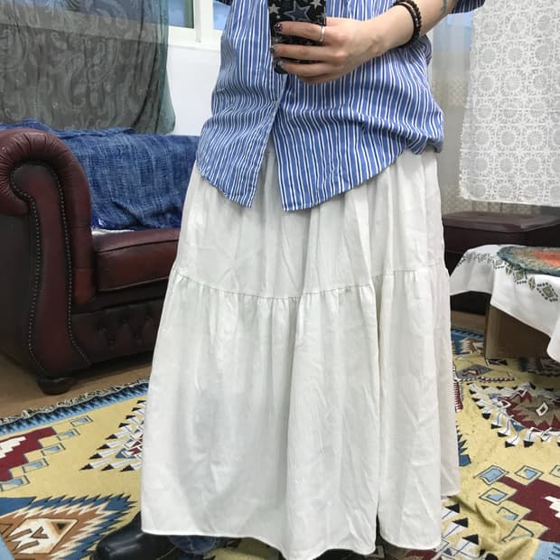 빈티지 여성 밴딩 롱 스커트 (Z1030)