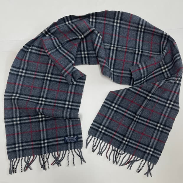 버버리 캐시미어 머플러 그레이 체크