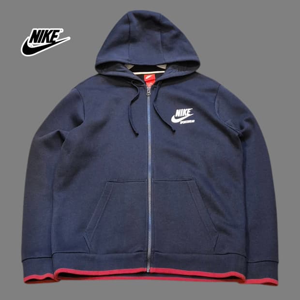 XL 나이키 네이비 빅로고 후드집업 