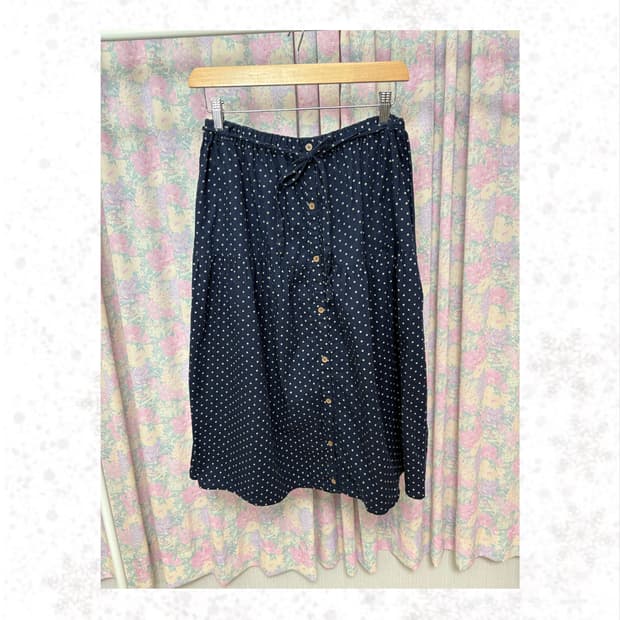 네이비 도트 스커트