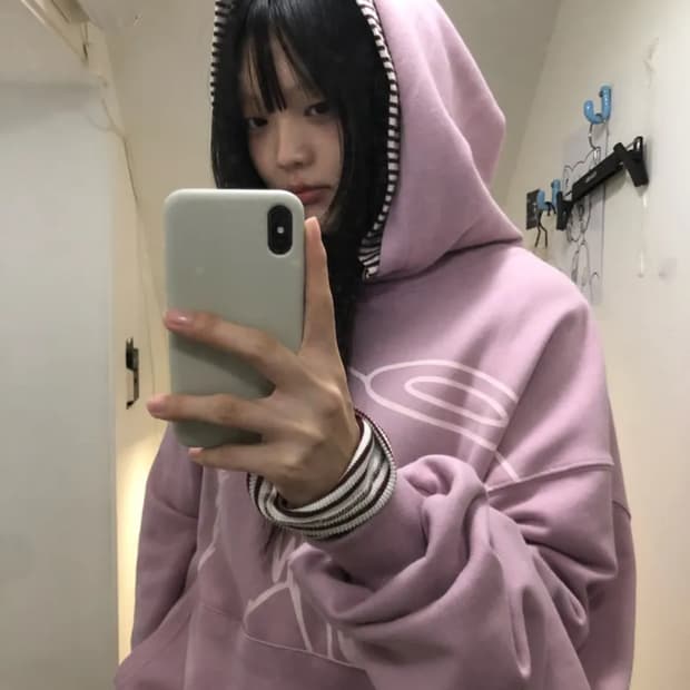 스트라이프 후드 긴팔티