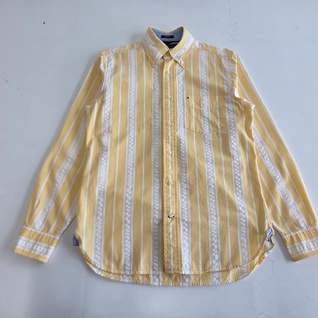 타미힐피거 옐로우 스트라이프 셔츠 S/P 사이즈예요 