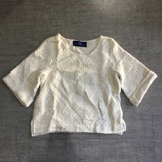 일본빈티지 Sheinar 달천깔페어리 트위드 5부 블라우스티셔츠