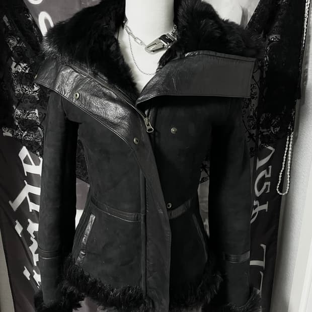 Jpn일본빈티지레더퍼무스탕자켓다크웨어락시크릭오웬스디올하이엔드00s2010