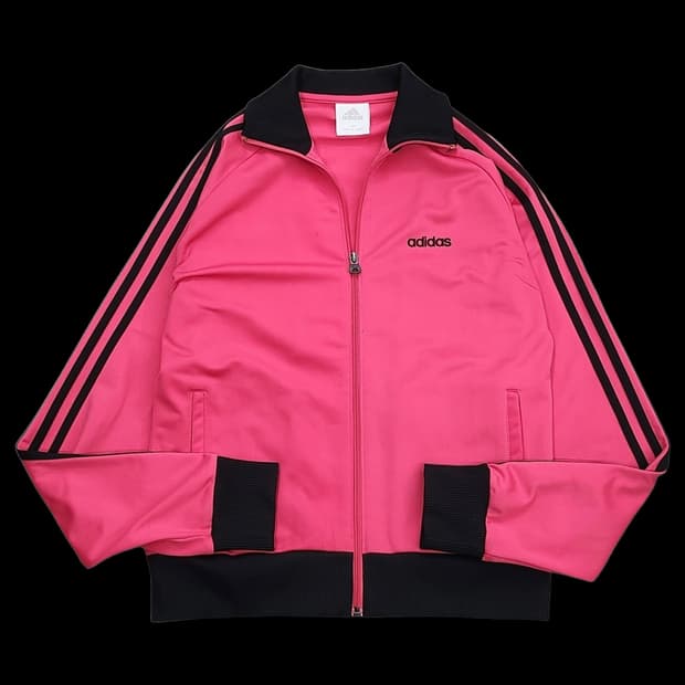 아디다스 빈티지 삼선 트랙탑 핑크 져지