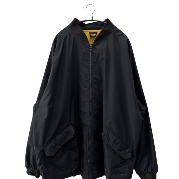 나이키 올드스쿨 백로고 블루종 바람막이 자켓 블랙/옐로우