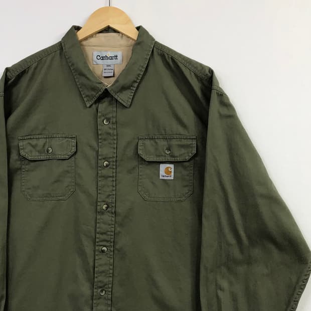 Xxl 칼하트 카키 워크 빅셔츠