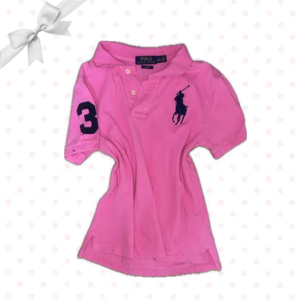 핫핑크 폴로 빅포니 카라 반팔 상의👚🩷