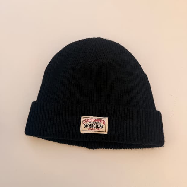 스투시 (STUSSY)워크기어 와플 커프 비니