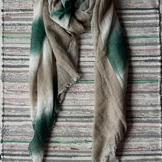 Beige & Green Stripe Scarf