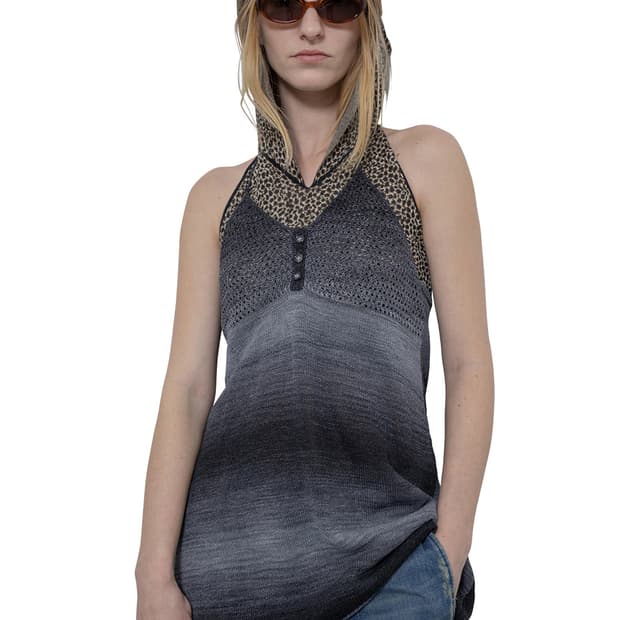 [F]퍼버즈 26ss 멀티 컬러 니트 원피스/그레이