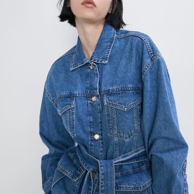 자라 데님 하프 자켓