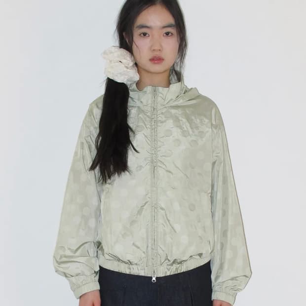 아메스 월드 와이드 GLOSSY DOT WINDBREAKER GREEN