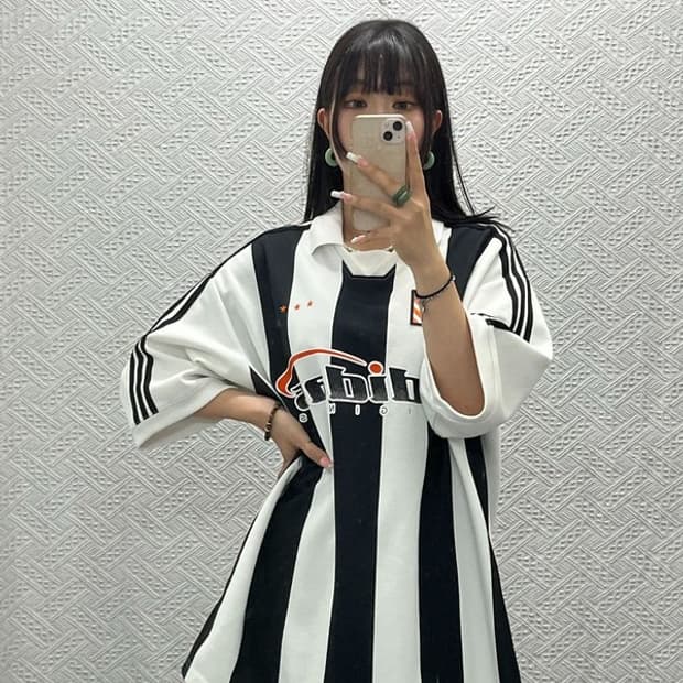 아디다스 올드스쿨 레트로 풋볼 스트라이프 반팔티 2XL C13742