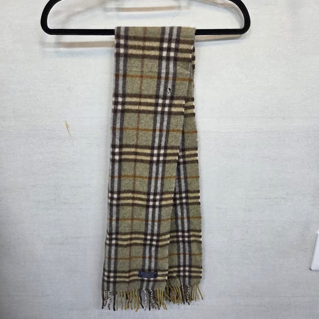 버버리 울 체크 목도리 대략 128cm