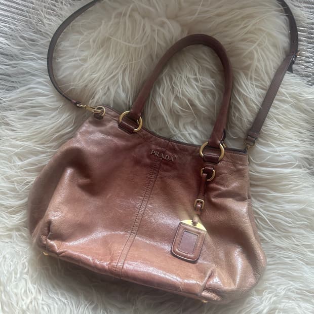 이벤트🤎)) 프라다 빈티지 가죽 토트백 숄더백 브라운
