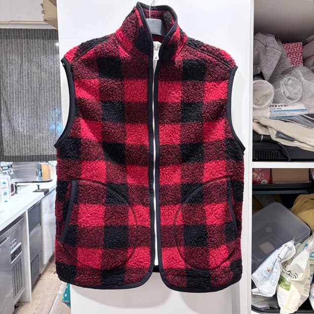 드레익스 버팔로 체크 플리스 조끼 s사이즈