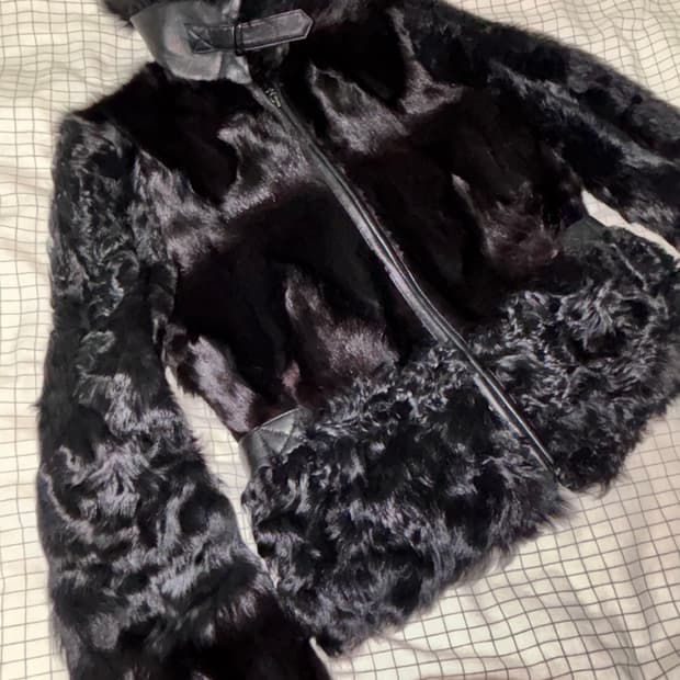 하이넥 버클 리얼퍼자켓 