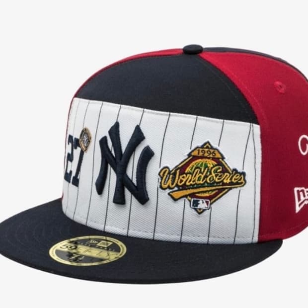 뉴에라 뉴욕 양키스 스크립트 스플릿 패널 피티드캡 60.6