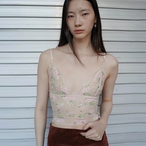 누아누 Rose Camisole_Apricot 1사이즈