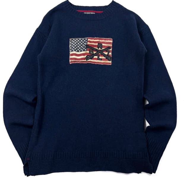 폴로 여성 성조기 니트 