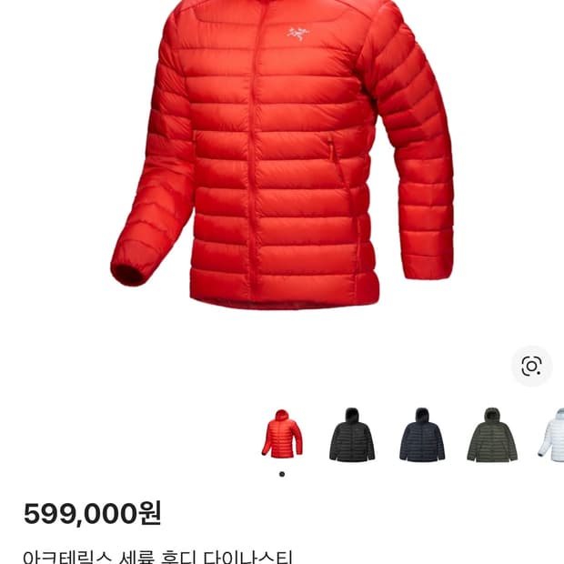 아크테릭스 세륨 후디 다이나스티 패딩 XL 사이즈 1회착