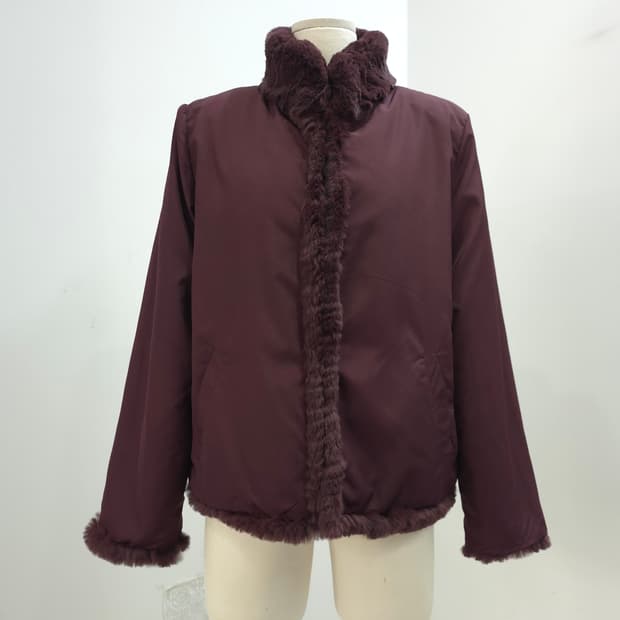 리얼 래빗퍼 리버시블 양면 퍼 자켓