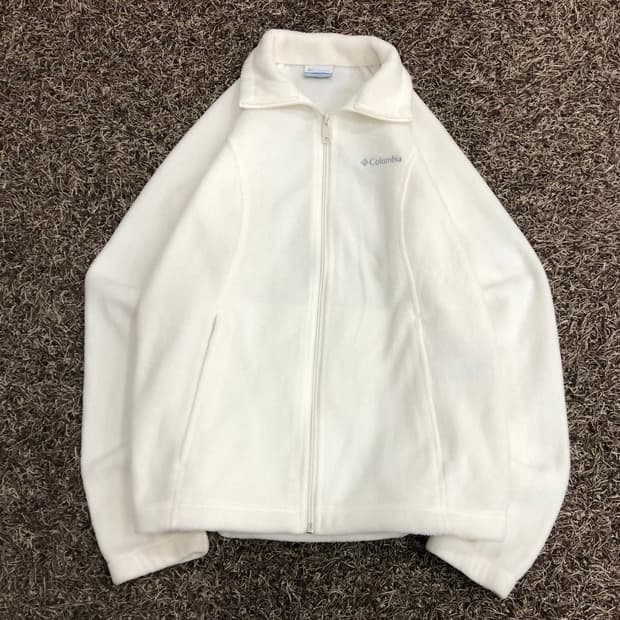 컬럼비아 화이트 플리스 집업 후리스 자켓