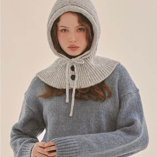 누이트스튜디오 여성 그레이 바라클라바 새상품