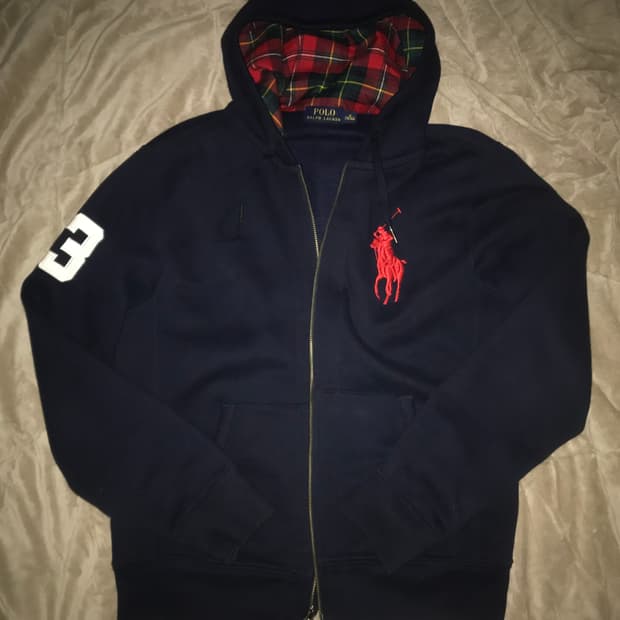 폴로 빅포니 후드집업(네이비,M)_상태좋음
