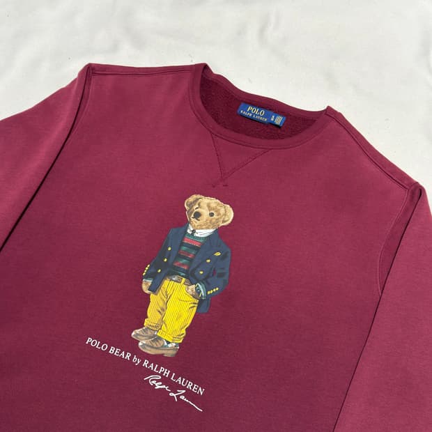 XL 폴로랄프로렌 빅 폴로베어 프린팅 기모 맨투맨