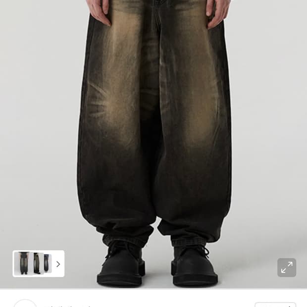 디앤에스알 어썸 배기 데님 팬츠 블랙 L