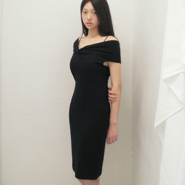 HELMUT LANG draped off-shoulder dress