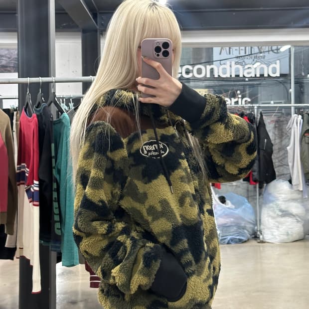 벤슨 카모플라쥬 플리스 후드 집업 자켓